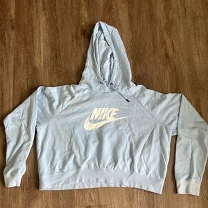 Light blue cropped Nike hoodie